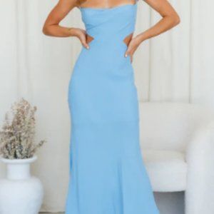 REBORN WITH YOU MIDI DRESS SKY